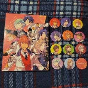 Uta no Prince-sama Prithm Animate 12 Pin Button Set + Display Case Binder